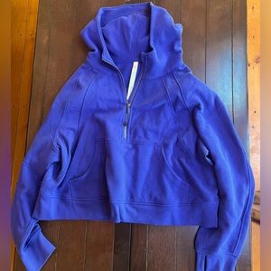 Lululemon Oversized Scuba Half Zip in Psychic Blue